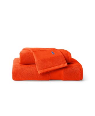 Polo Ralph Lauren Polo Player Cotton Washcloth, 13" x 13" - Sailing Orange, Washcloth
