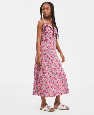 Women's Sleeveless Ruffle-Front  Maxi Dress