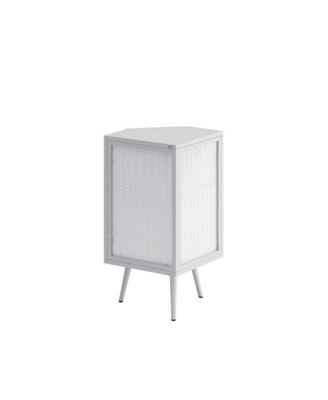 Corner Cabinet - Freestanding Glass Cabinet, Bathroom Storage Cabinet with Tempered Glass Door & Storage Shelf for Bathroom, Living Room
