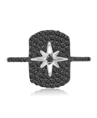 Black Spinel Ring in Sterling Silver