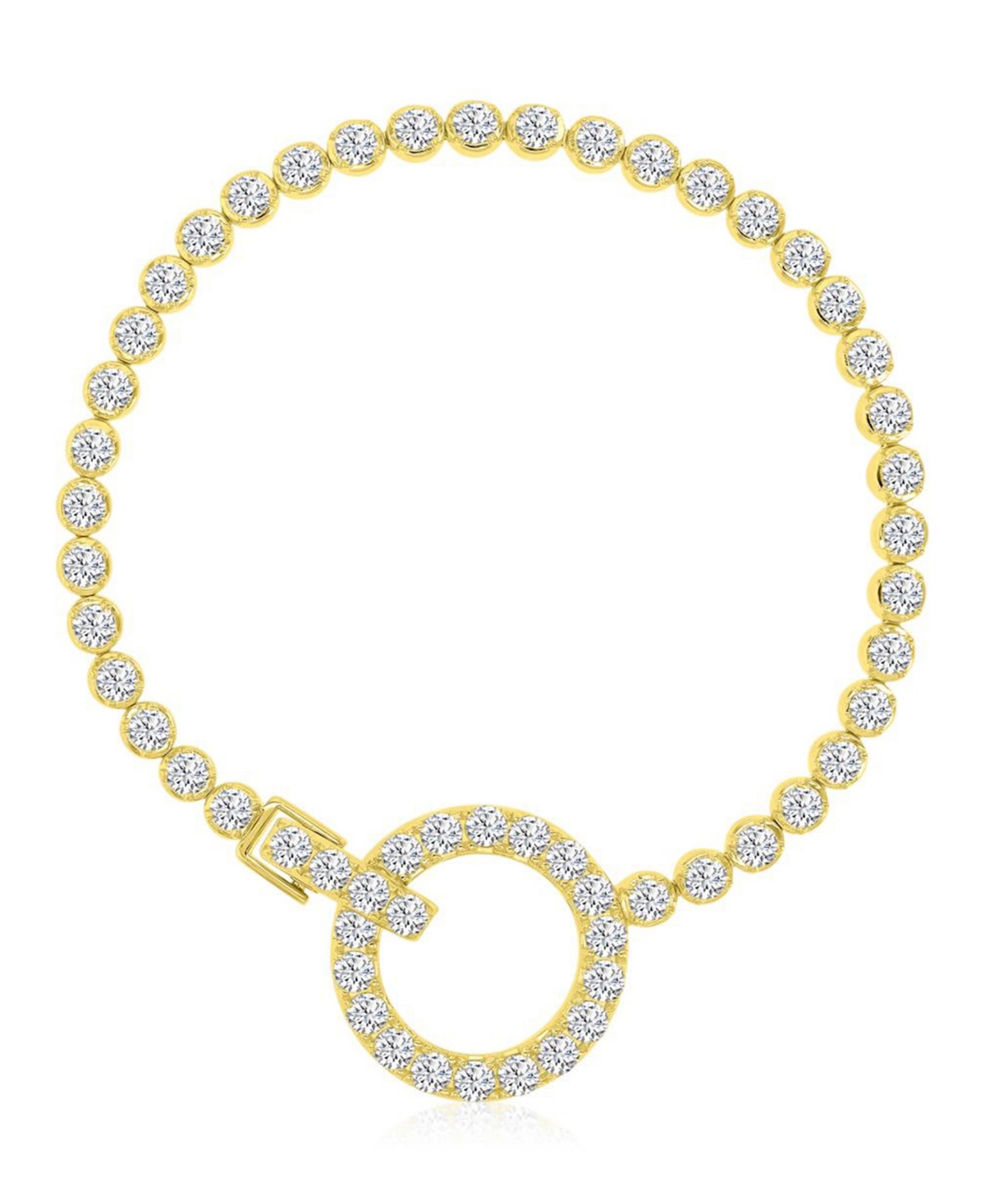 Macy's Cubic Zirconia Circle Tennis Bracelet in 14k Yellow Gold Over Sterling Silver