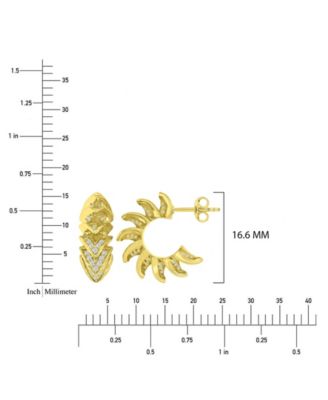 Cubic Zirconia Sparkling Huggie Earrings in 14k Yellow Gold Over Sterling Silver