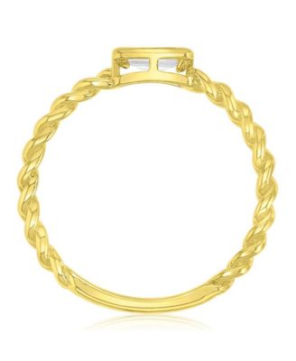 Cubic Zirconia Ring in 14k Yellow Gold Over Sterling Silver