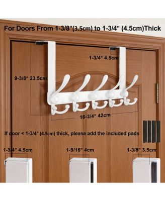 Stainless Steel Easy Assembly, Universal Fit 5 Hooks Over-the-Door Hook Rack