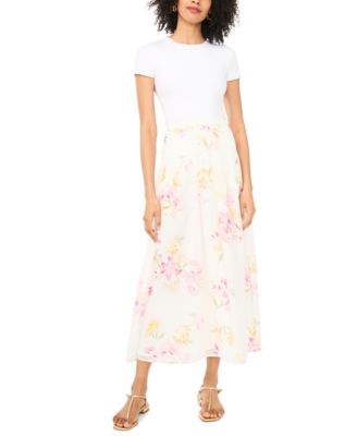 Women's Printed Straight Hem Maxi Skirt