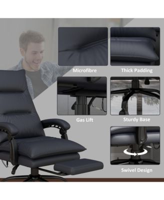 Microfiber Office Chair with Massage, Heat, Footrest