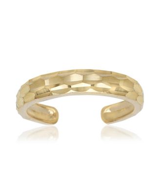 Solid 10K or Adjustable Sparkle-Cut Band toe ring toe ring