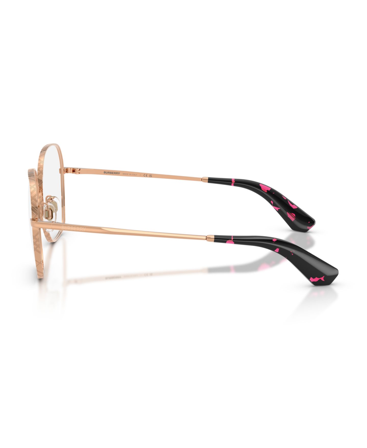 Женские очки Burberry Woman Square Metal BE1399 Eyeglasses, цвет: Розовое золото — фото 4