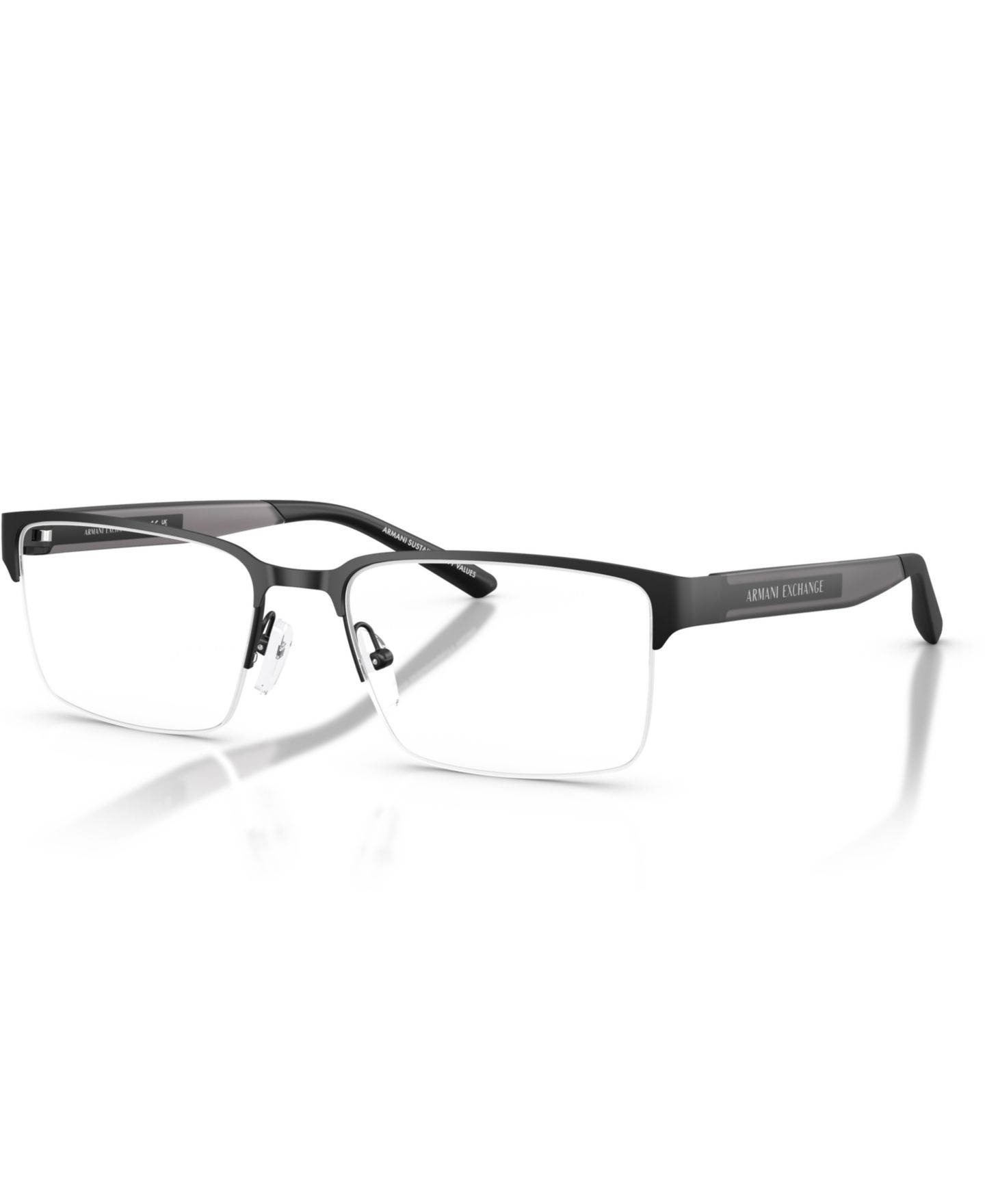 Мужские очки A|X Armani Exchange Armani Exchange Man Rectangle Metal AX1075 Eyeglasses, цвет: Матовый чёрный — фото 1