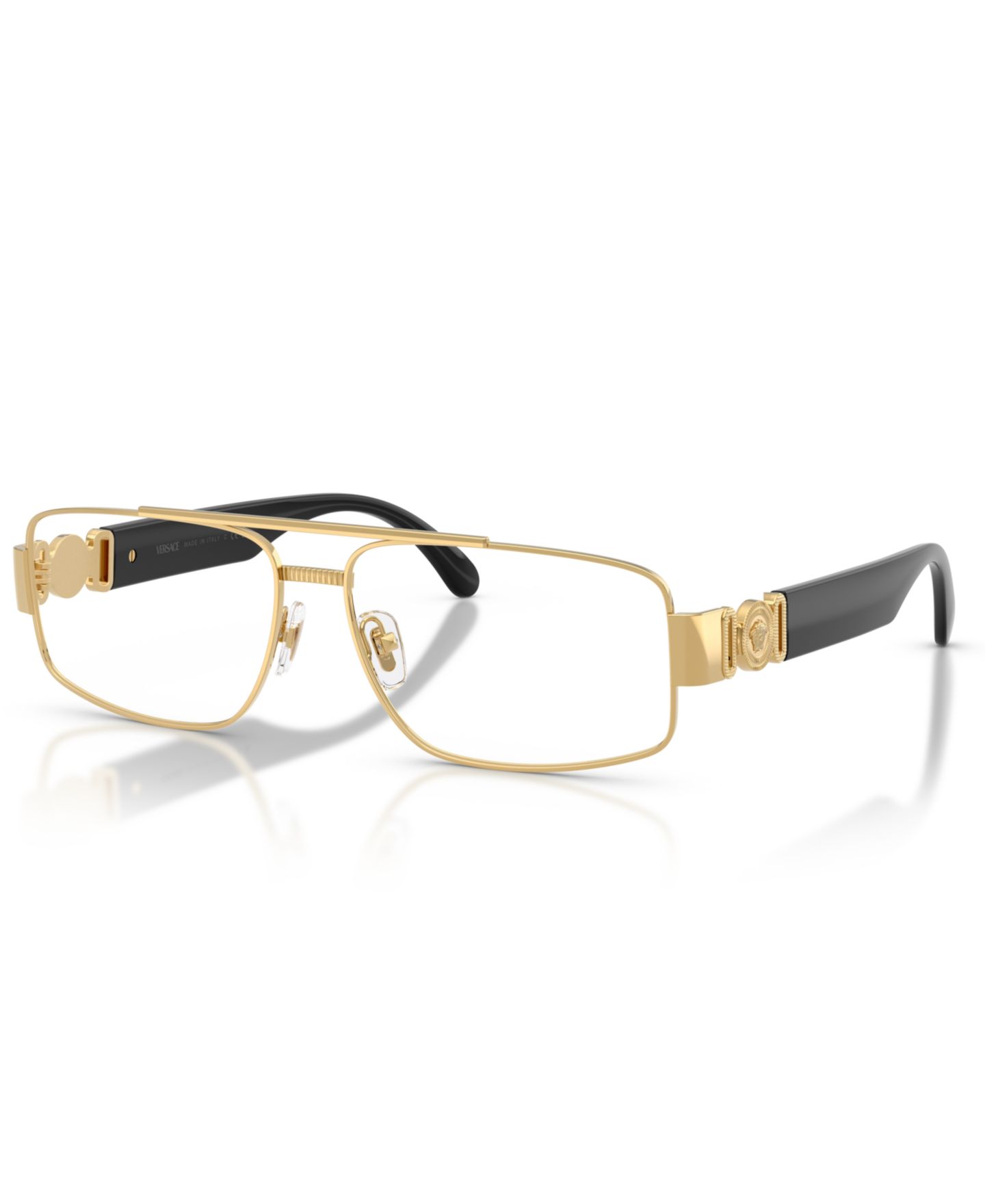 Мужские очки Versace Man Rectangle Metal VE1317 Eyeglasses, цвет: Золотой — фото 1