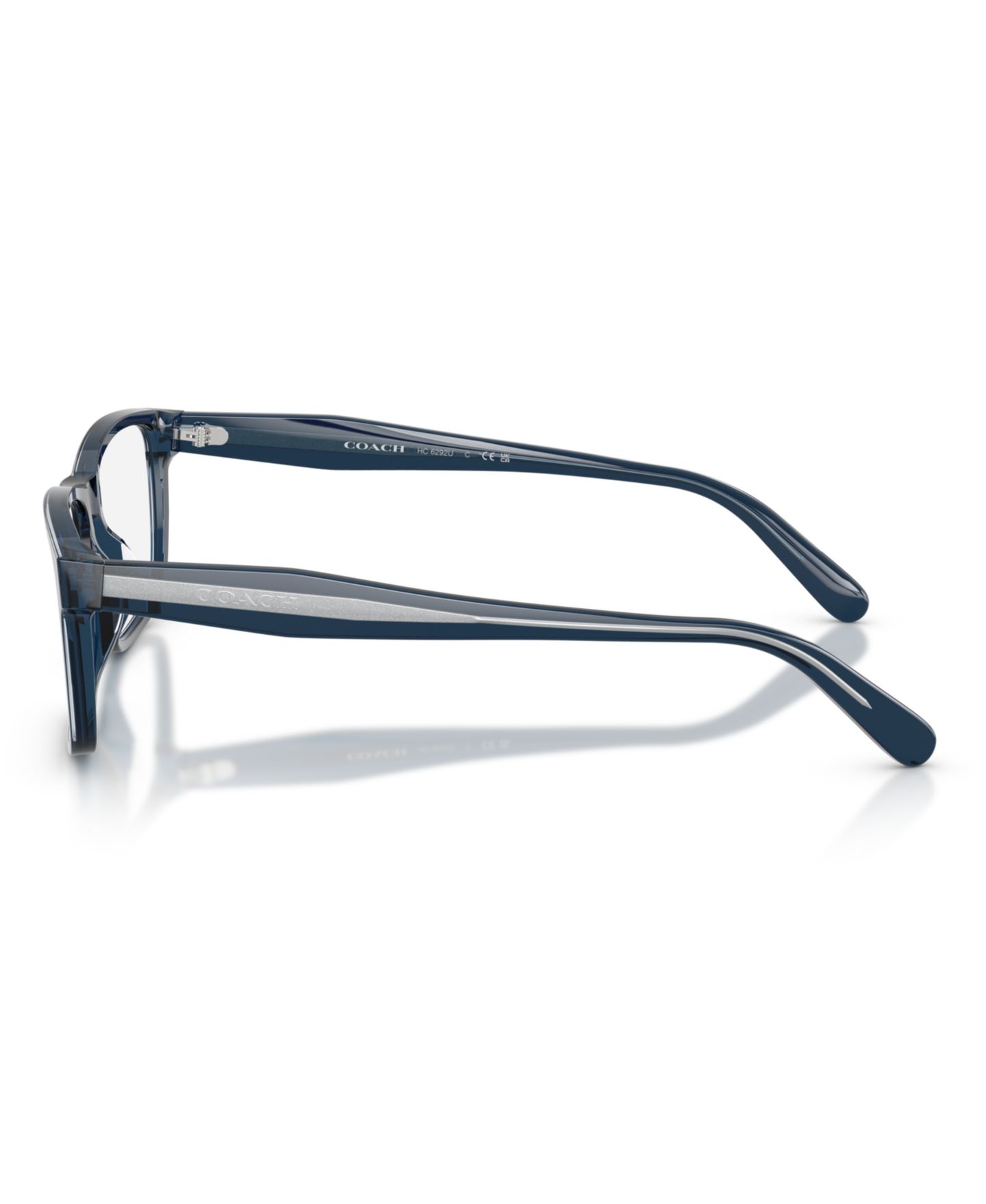 Мужские очки COACH Man Rectangle Plastic HC6292U Eyeglasses, цвет: Прозрачный тёмный синий — фото 3
