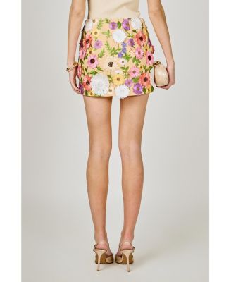 Women's Floral Embroidered Midi Skirt