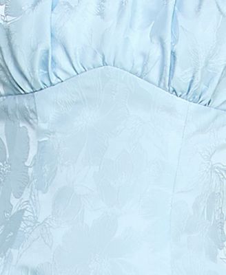 Juniors' Floral Jacquard Scoop Neck Midi Dress