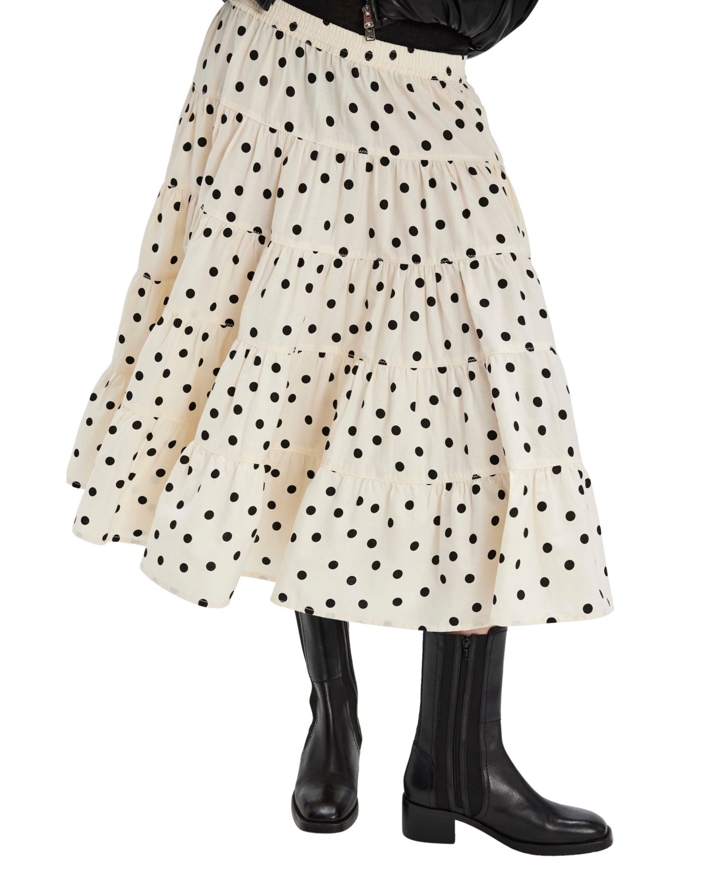Женская юбка Free People Full Swing Printed Tiered Midi, цвет: Слоновая кость комбинированный — фото 2
