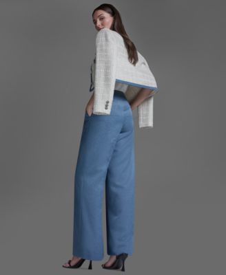 Women's Shoulder Padding Braided Denim Jacket