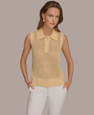 Donna Karan Weekend - Women's Sleeveless Polo Sweater