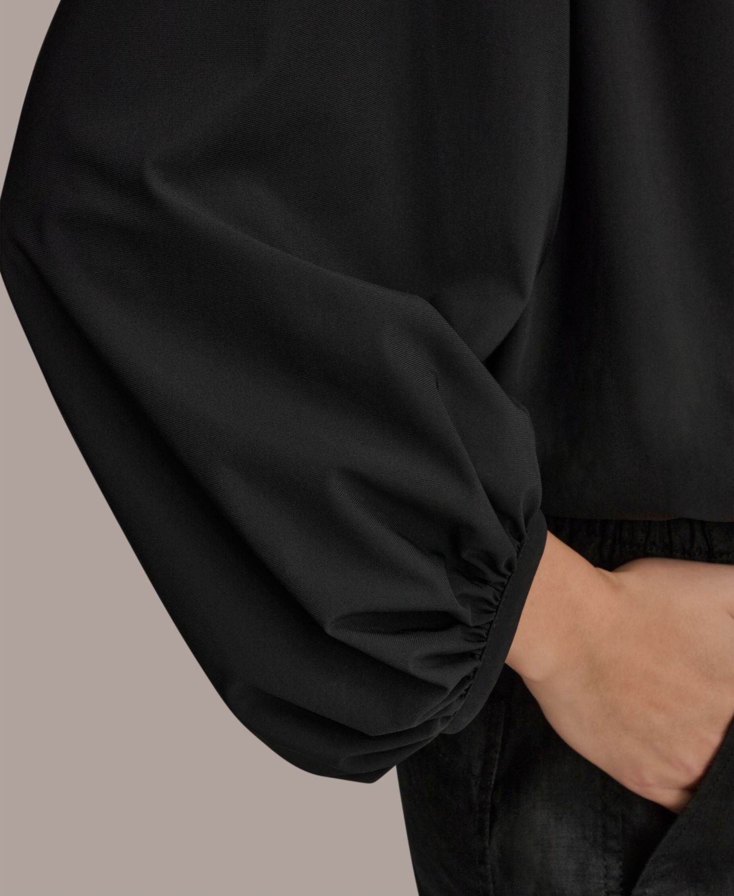 Women's 4-way Stretch Knit Boat Neck Balloon Sleeve Blouse