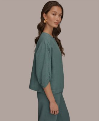 Women's Boat Neck Cotton Blouse