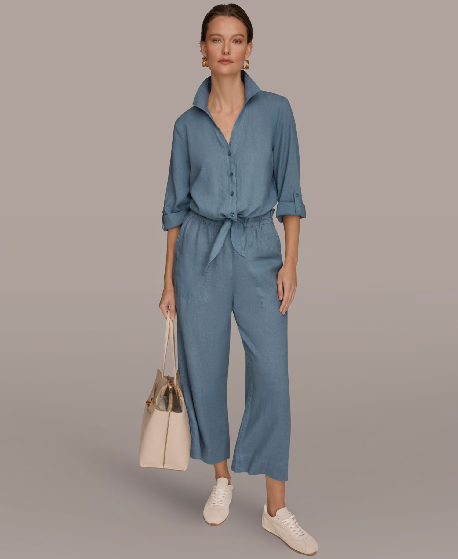 Women's High-Rise Relaxed Linen Pants