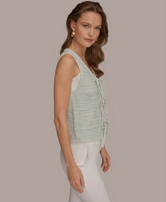 Women's V-Neck Tie-Front Detail Cardigan