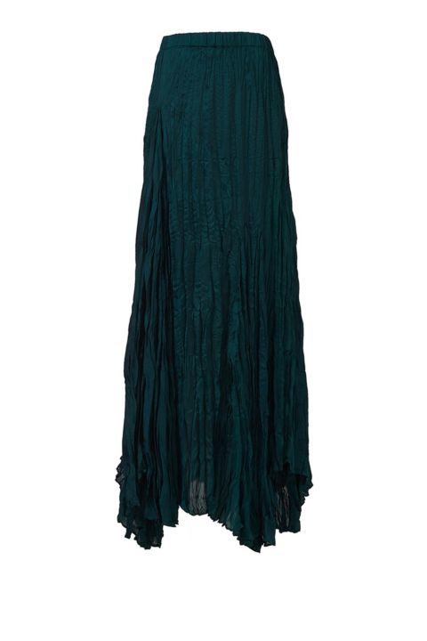 Женская юбка Leem Asymmetric Plisse, цвет: Зелёный
