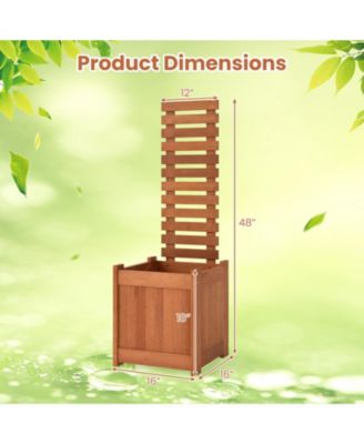 Wooden Raised Garden Bed Planter with Trellis for Outdoors