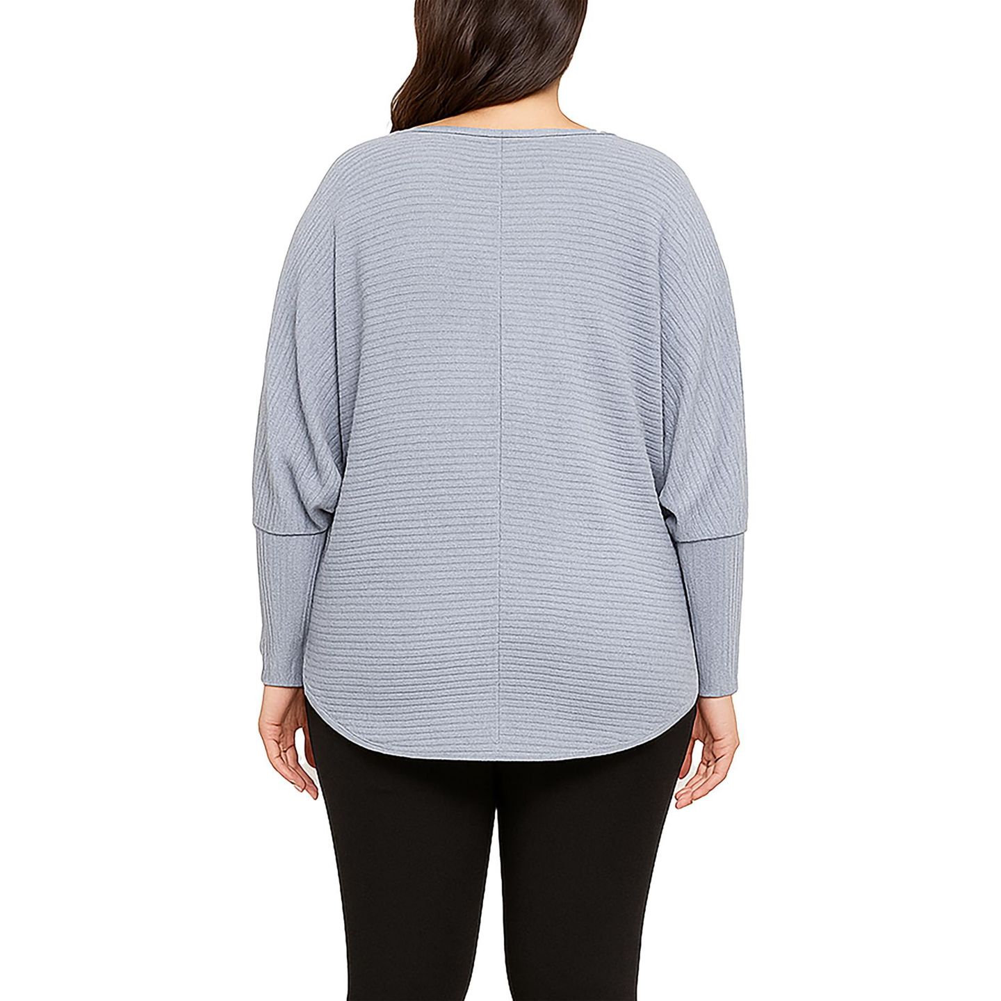Женский топ Standards & Practices Plus Size Dolman Sleeve Rib, цвет: Светлый синий — фото 2