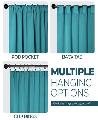 Solid Classic Modern Blackout Curtain Set ,26" x 63" (Set of 2)