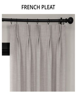 French Pleat Textured Faux Linen Room Darkening Curtain