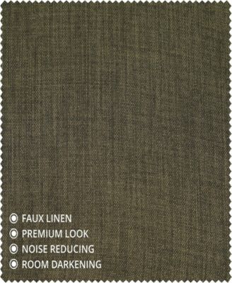 French Pleat Textured Faux Linen Room Darkening Curtain