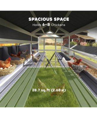 Chicken Coop, Wooden Hen House with Feeders and Nesting Boxes