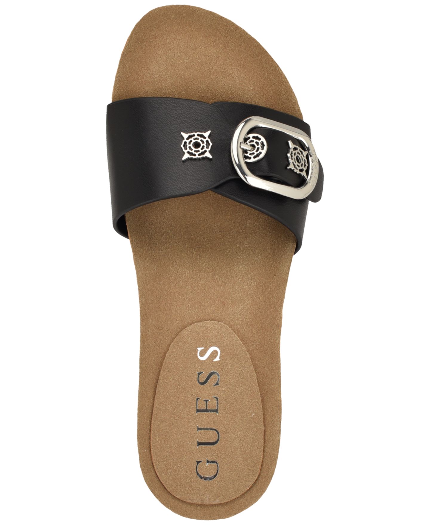 Женские сандалии GUESS Dexta Ornamented Slip-On Kitten Heel, цвет: Чёрный — фото 4