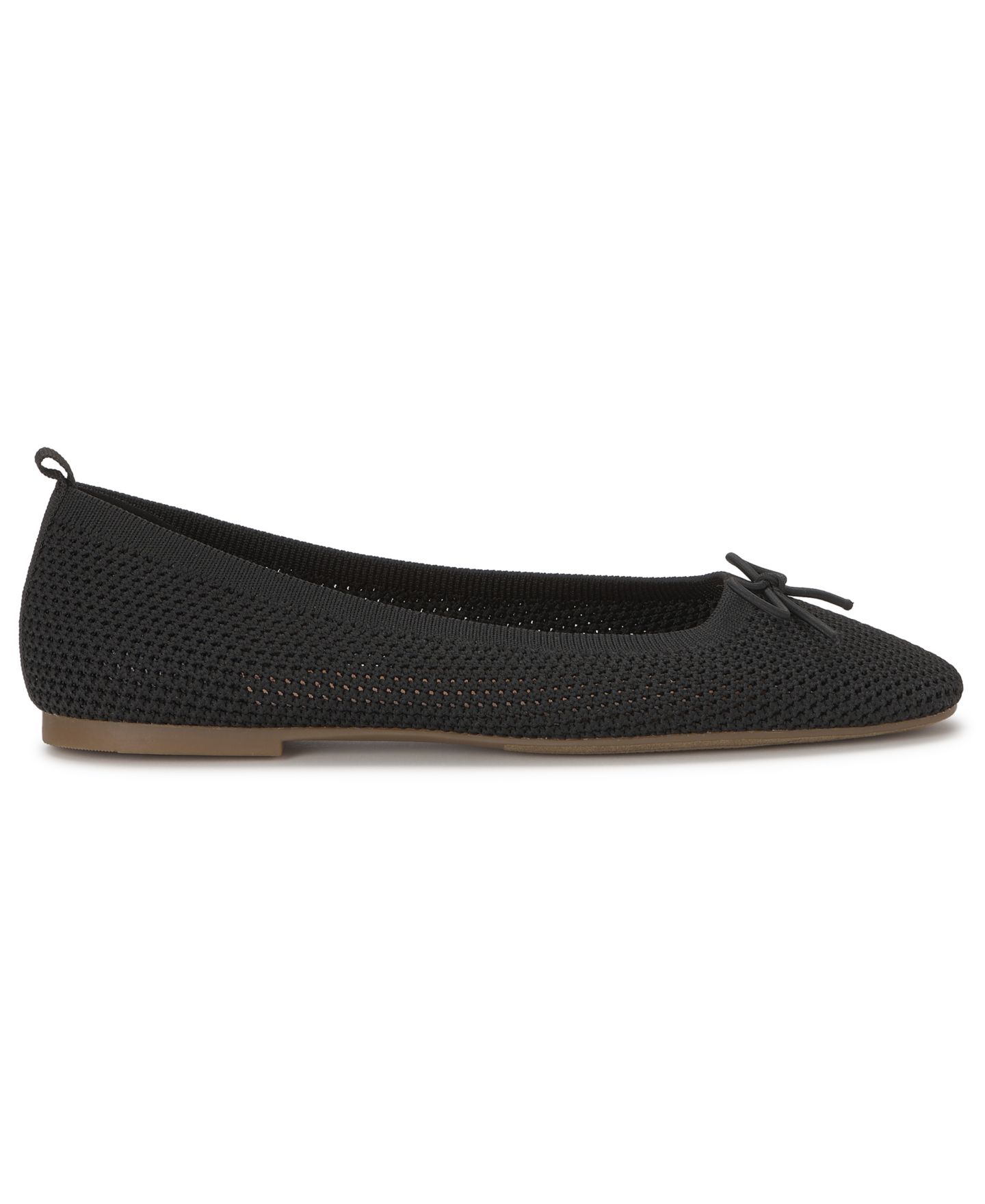 Женские балетки Lucky Brand Taneric Bow Slip-On Ballet Flats, цвет: Чёрный вязаный — фото 2