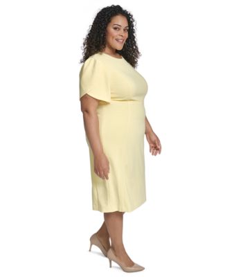 Plus Size Tulip Sleeveless Sheath Midi Dress