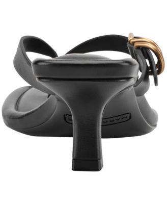 Women's Calais Buckle Slip-On Kitten Heel Dress Sandals