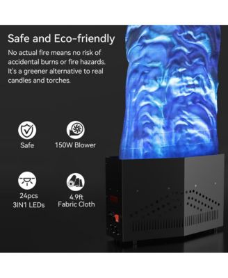 150W Safe LED Flame Effect Light, 4ft Realistic Fire with RGB Colors & DMX Control for Party & Home Decor