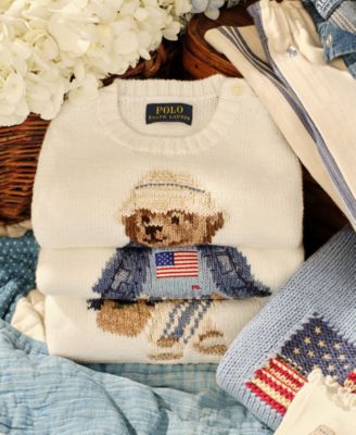 Girls' 2T-6X Polo Bear Crewneck Sweater