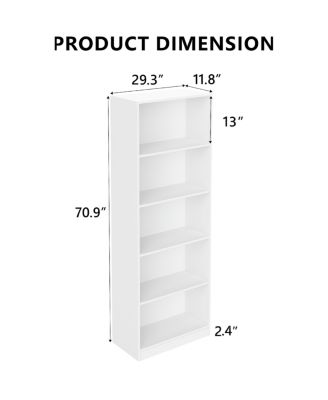 5-Tier Bookshelves Storage Cabinet