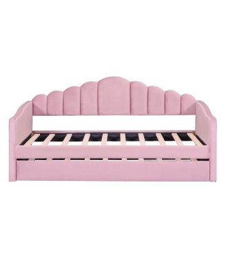 Twin Velvet Daybed with Trundle & USB Charging