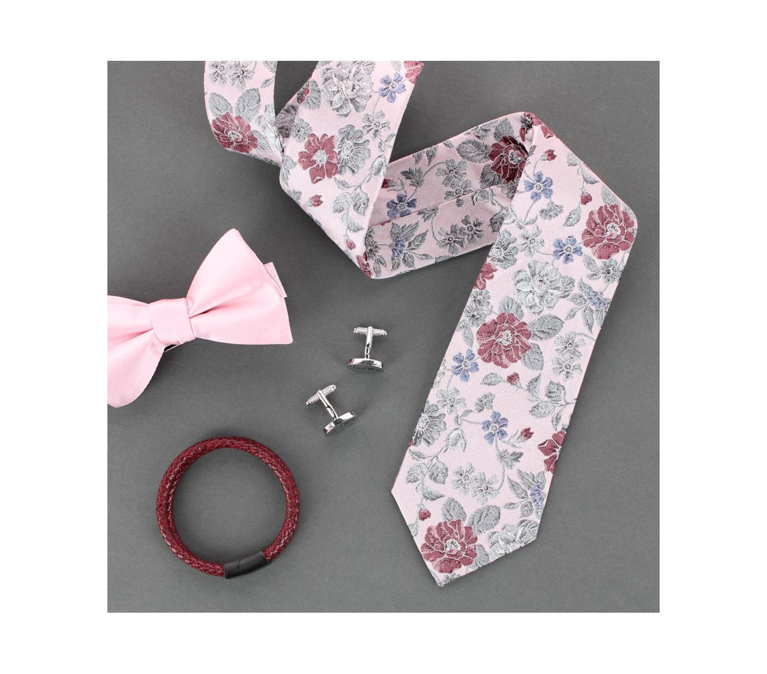 Men's Nico Subtle Vine and Flower Patterned Silk Necktie