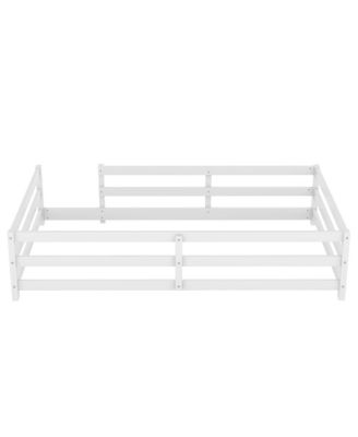 Streamdale Twin Size Montessori Floor Bed with Fence