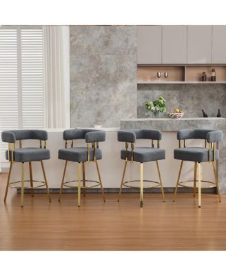 TS Modern decorative chair, living room side chair with gold legs, no wheels, 2PC