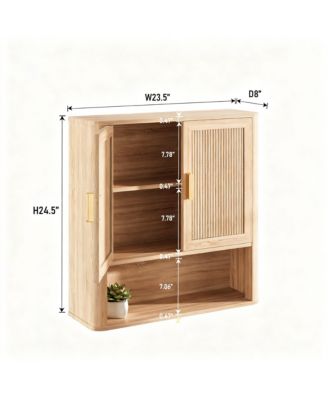 Adjustable Wood Shelf Bathroom Cabinet - Multi-functional, Space-saving, Easy Assembly