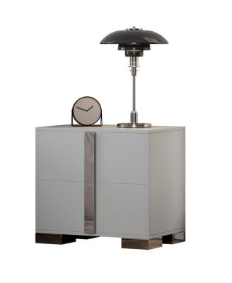 Modern End Table with Drawers and Metal Foot