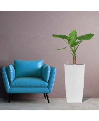 30" Tall Large Self-Watering Planter with Inner Tray & Water Level Monitor