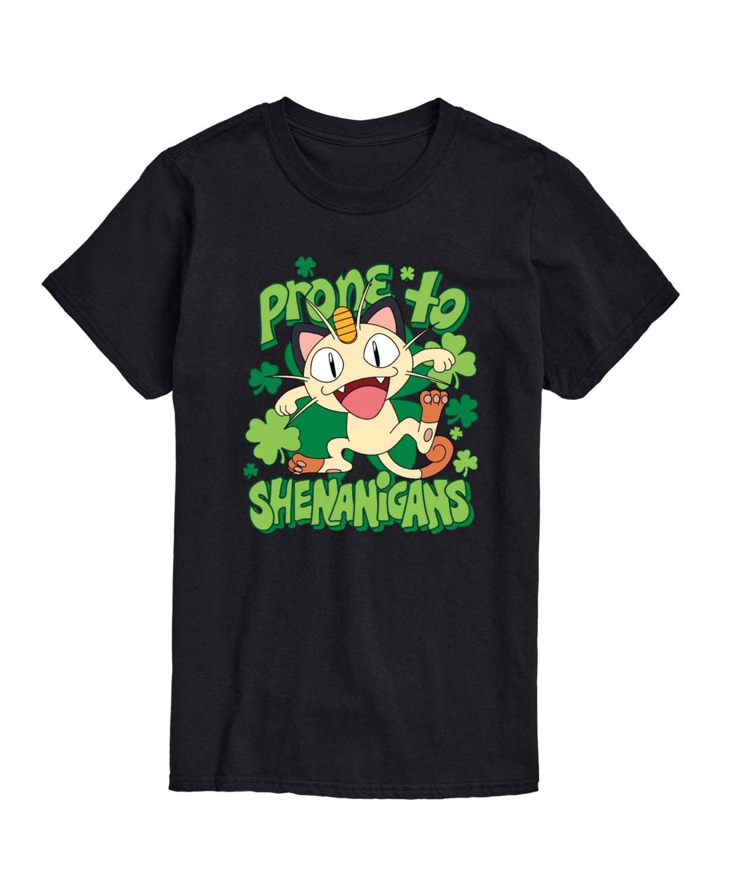 Мужская футболка AIRWAVES Pokémon Shenanigans Meowth Short-Sleeve Graphic, цвет: Чёрный — фото 1