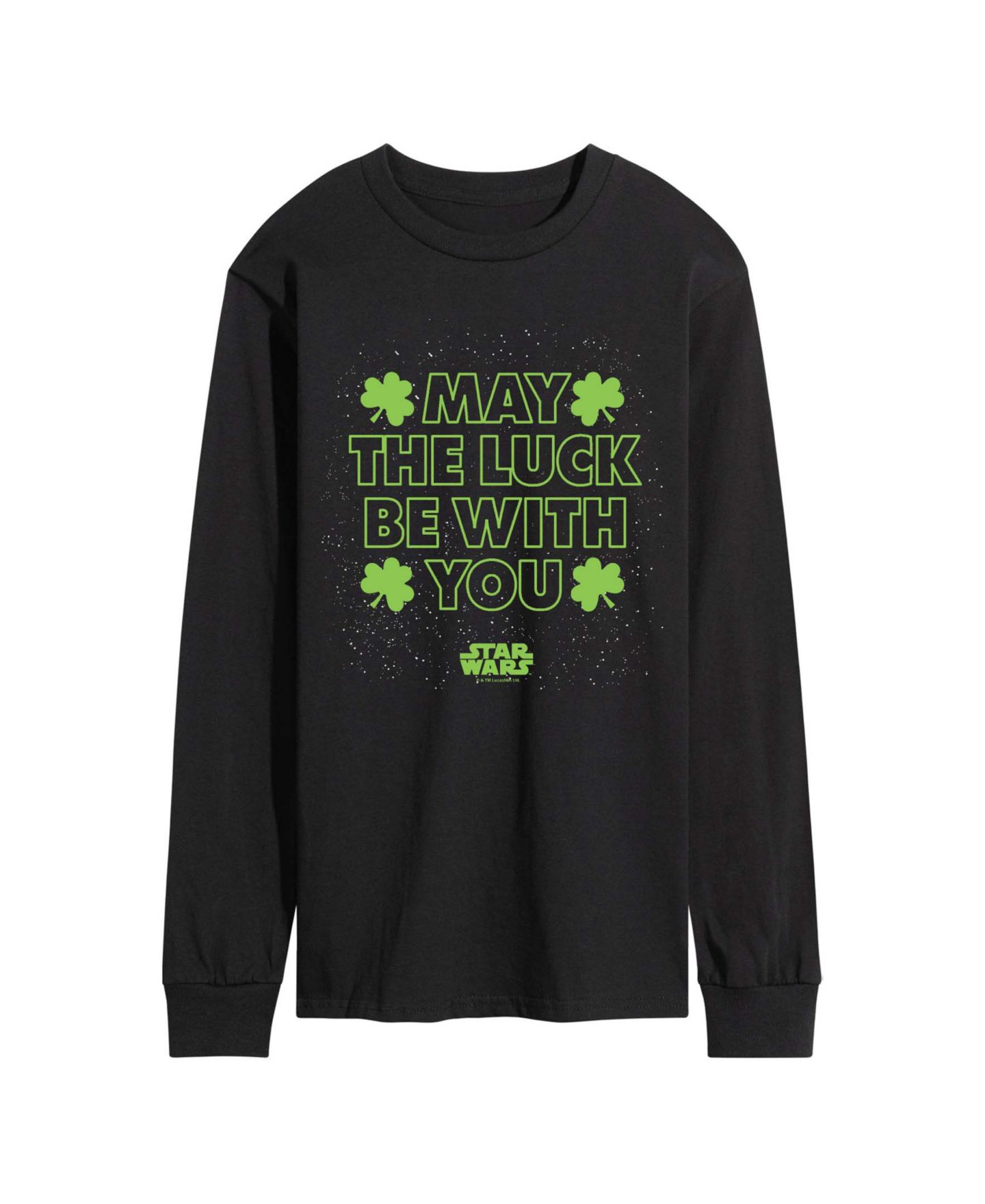 Мужская футболка AIRWAVES Star Wars May Luck Be With You Long-Sleeve Graphic, цвет: Чёрный — фото 1