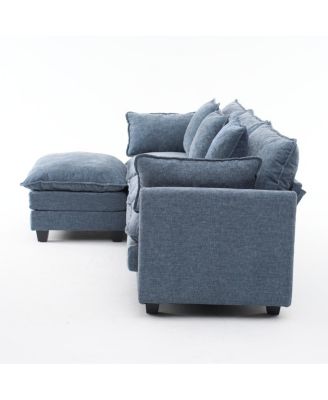 3-Seat Storage Ottoman Sectional Couch for Living Room