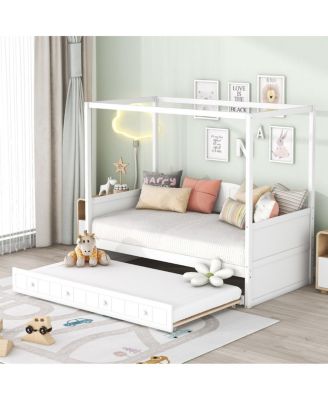  Twin Size Canopy Day Bed with twin size Trundle