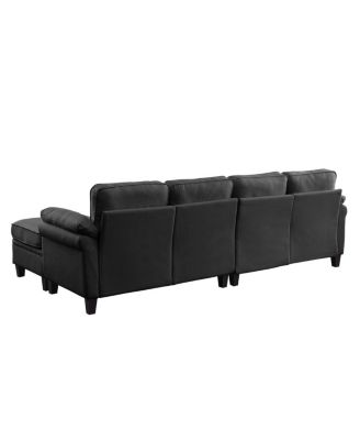 102" Contemporary L-Shaped Modular Sectional Sofa with Storage Ottoman